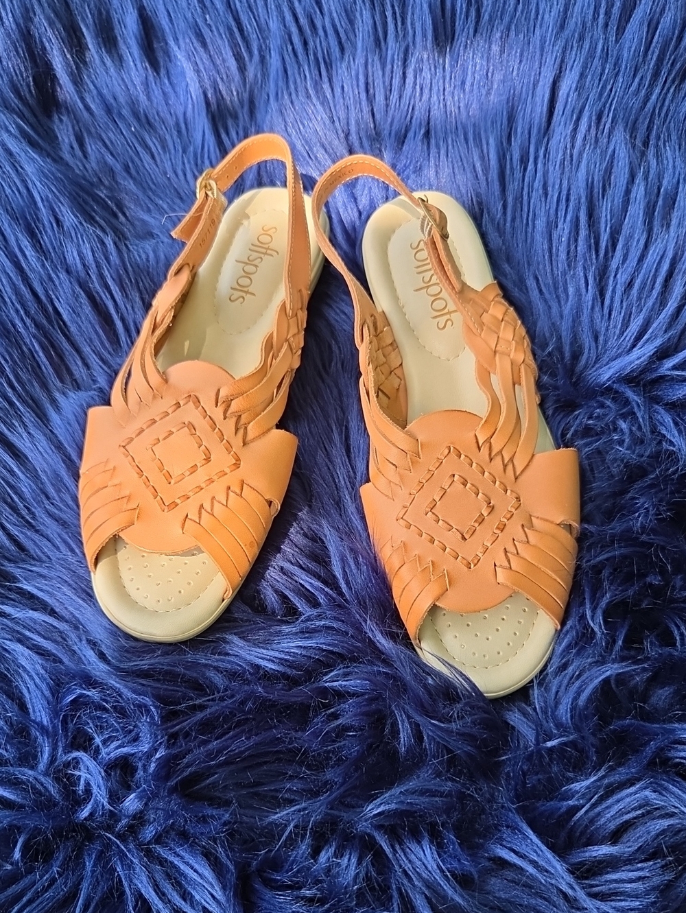 Softspots Orange Woven Slingback Sandals with Cushion Footbed